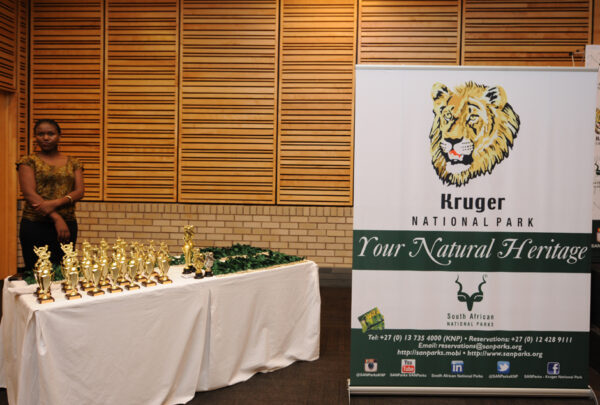 Khensani Njotini at prizes table