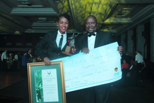 Winner of Customer Service of the year winner Ms Yvonne Masombuka