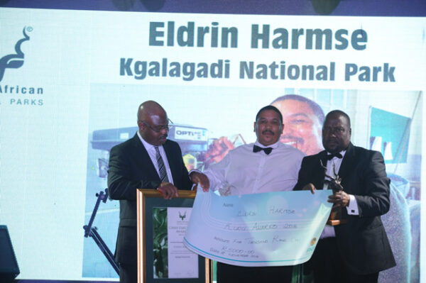Winner of Excellent Preformance in the Workplace; Mr Eldrin Harmse of Kgalagadi National Park