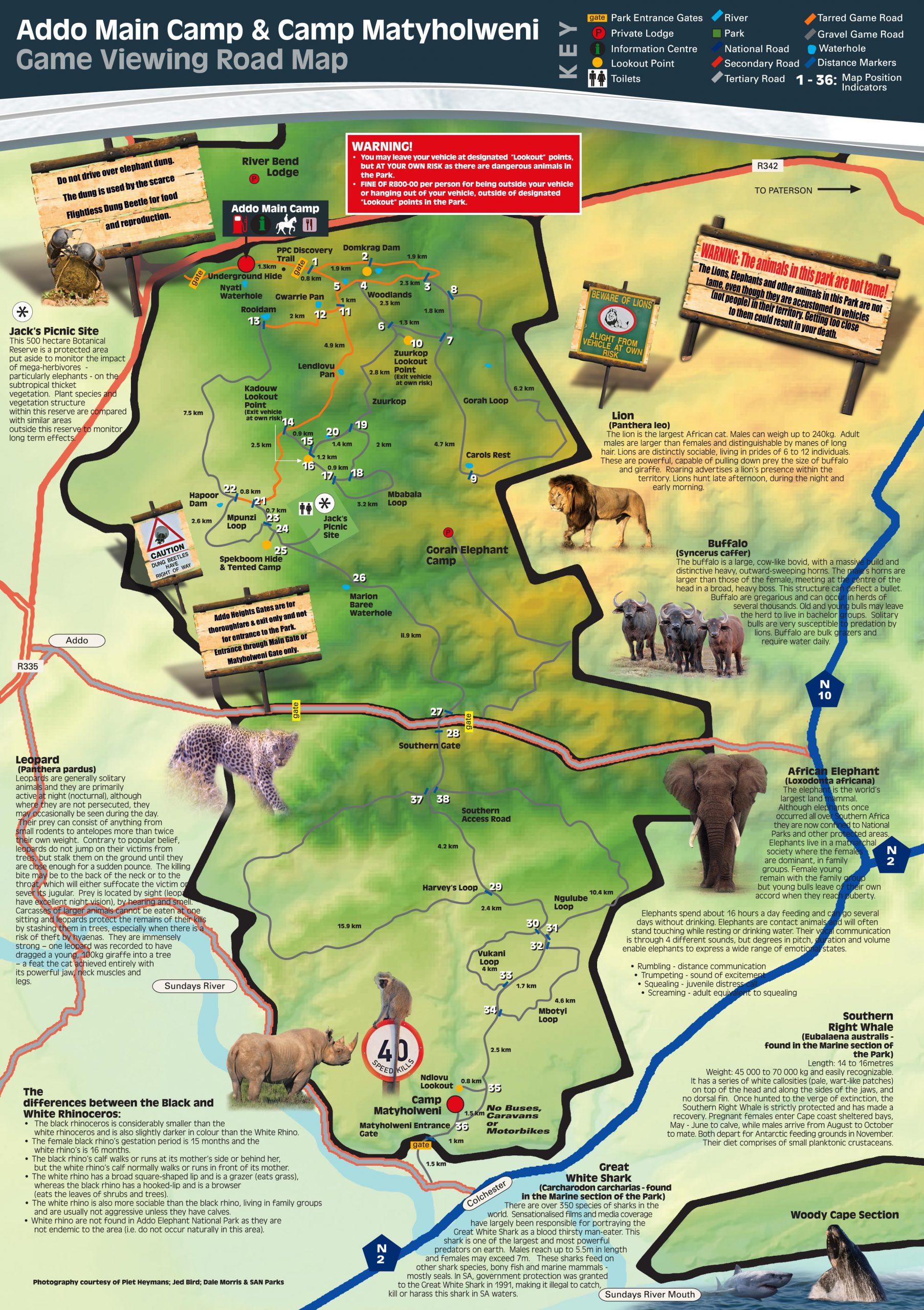 Addo Elephant Park Map Addo Elephant Park Map
