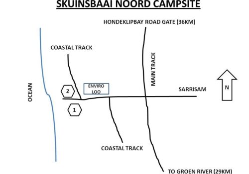 Skuinsbaai Noord Campsite Layout