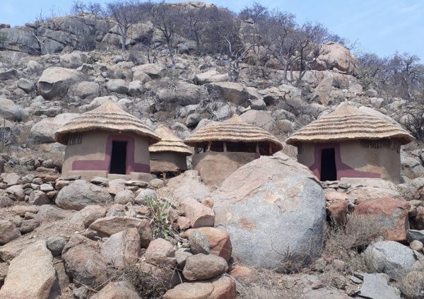 Reconstructed huts at Masorini